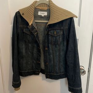Next demin jacket with cowl wool collar!
